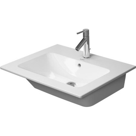 Duravit Furniture Basin 24" Me By Starck w/Ovrflo+FuctDk, 3 Holes Wh 2336630030